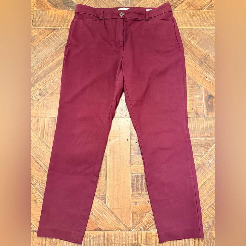 LOFT Deep Red Curvy Pants